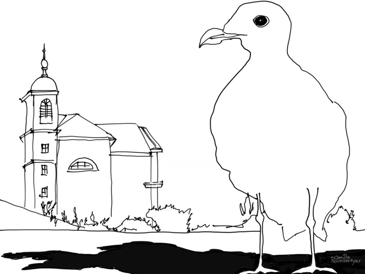 L'abbaye et l'oiseau 数字艺术