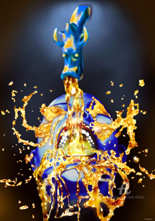 'Water - the new gold' 数字艺术, 39.4x27.6 in