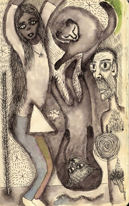 Parejas 图画, 8.1x4.9 in