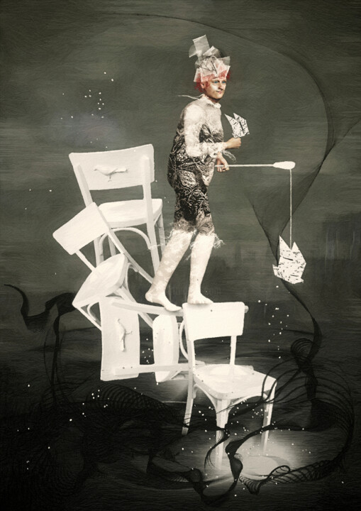 Digital Arts titled "Fishing for complim…" by Garrulus Glandarius, Original Artwork, Digital Painting