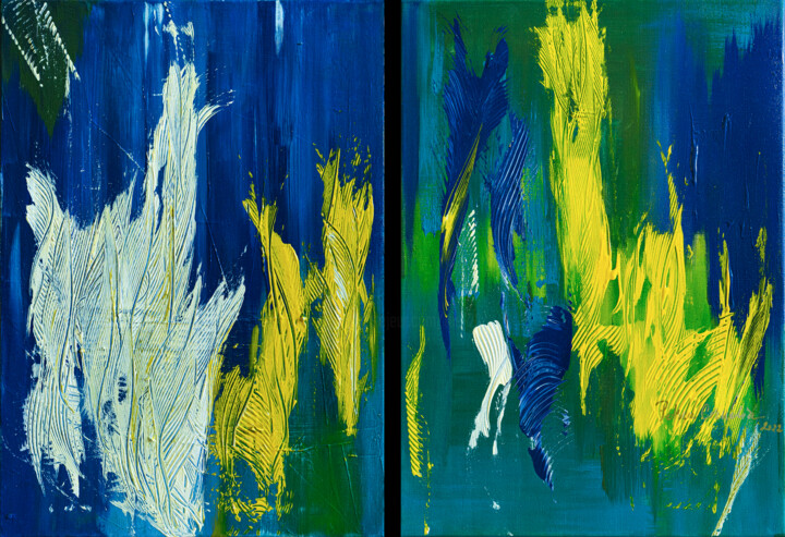 Painting titled "Summer Roundup | 2…" by Cornelia Petrea, Original Artwork, Acrylic Mounted on Wood Stretcher frame