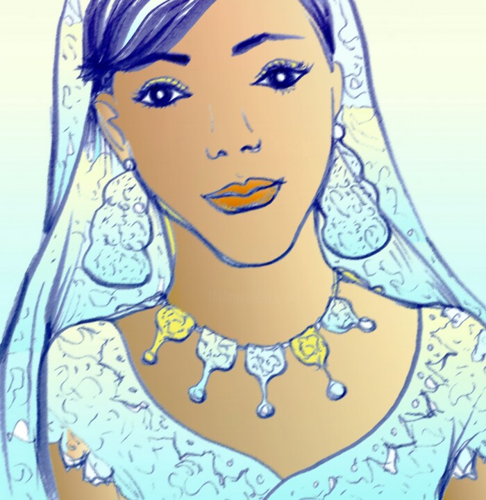 A traditional Algerian wedding dress 数字艺术