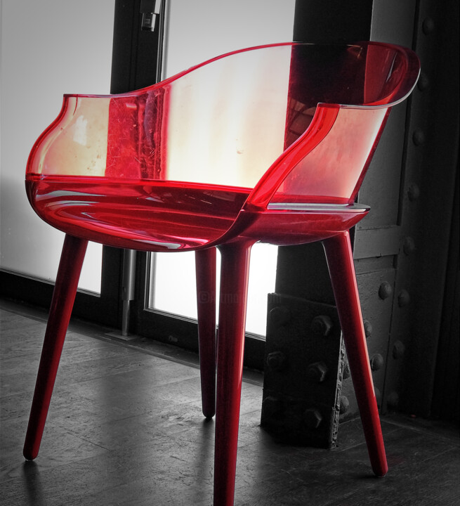 Photography titled "Red Chair at d'orsay" by Kevin Felts, Original Artwork, Digital Photography