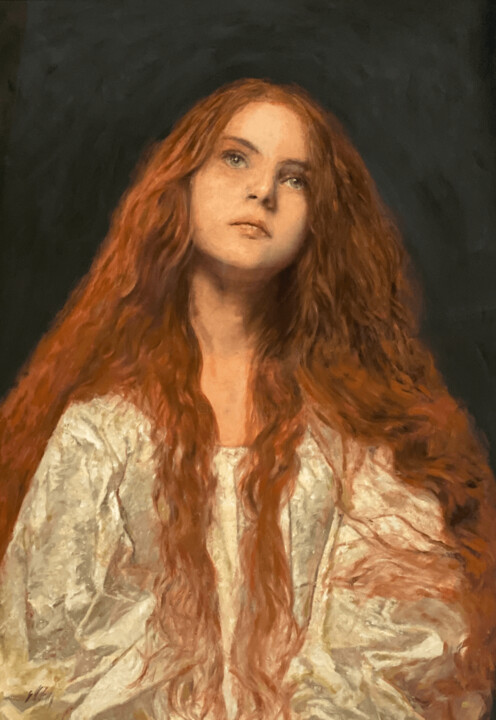 Amor Aeternus (Beatrice) 绘画, 28x20 in
