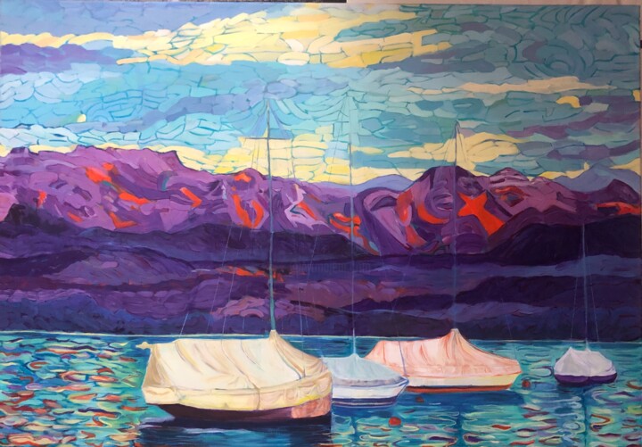 Painting titled "Lost in Moments #1" by Siham Itani, Original Artwork, Acrylic Mounted on artwork_cat.