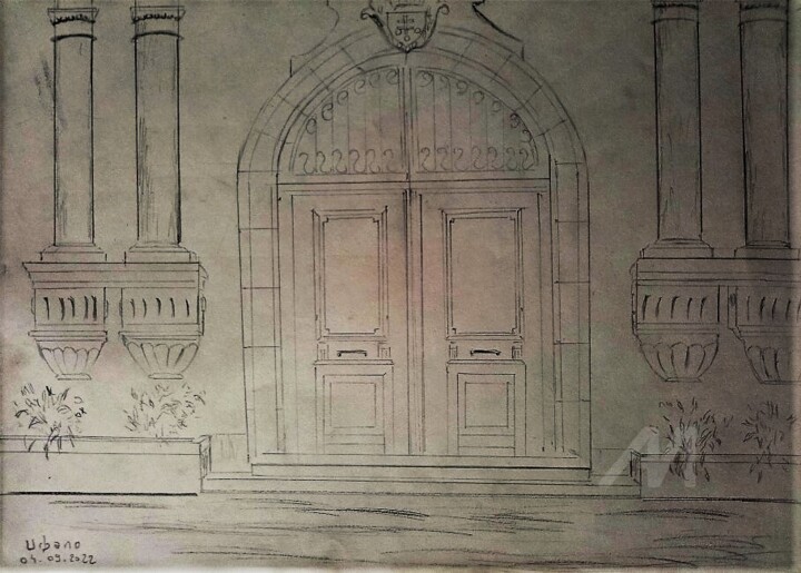 Mairie de Graveson Drawing, 11.8x16.1 in