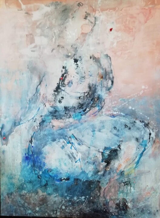 Peinture intitulée "ENTRE TROUBLE ET AT…" par Catherine Monmarson, Œuvre d'art originale, Huile