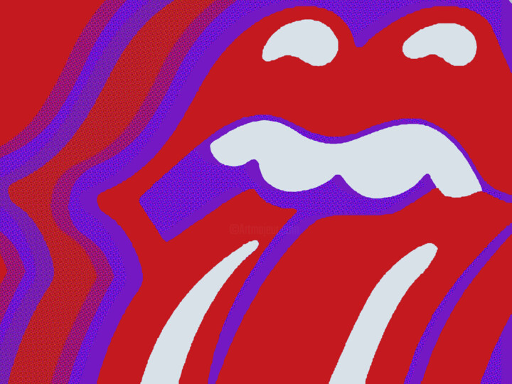 Rolling Stones Tongue 绘画, 15x20 in