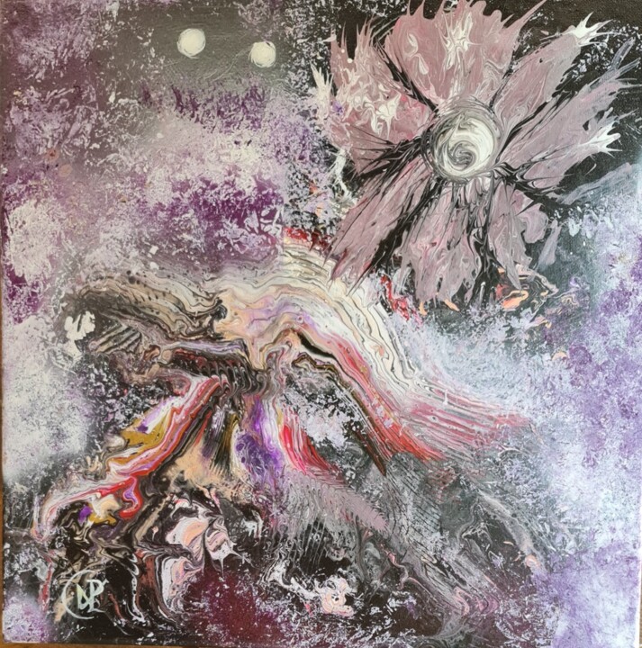 Painting titled "Bouquet Final 5" by Philippe Vignaux, Original Artwork, Acrylic Mounted on Wood Stretcher frame