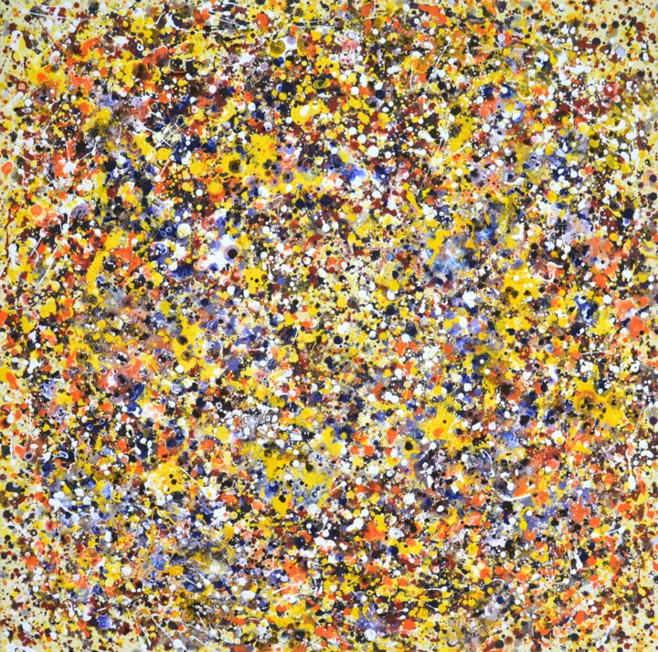 Painting titled "Abstraction squared." by Iryna Kastsova, Original Artwork, Acrylic Mounted on Wood Stretcher frame