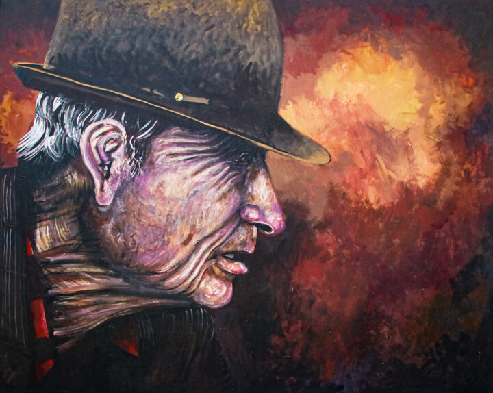 Painting titled "Hero" by Pablodzg, Original Artwork, Acrylic Mounted on Wood Stretcher frame