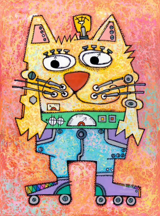 Robocat reproduction 绘画, 14.2x10.2 in