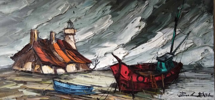 Bretagne 绘画, 15.8x31.5 in