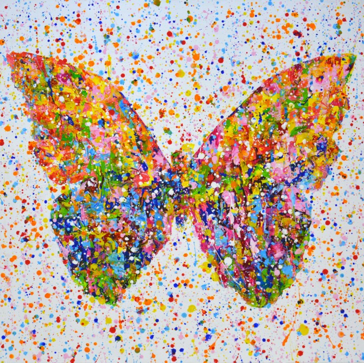 Butterfly. 绘画, 39.4x39.4 in