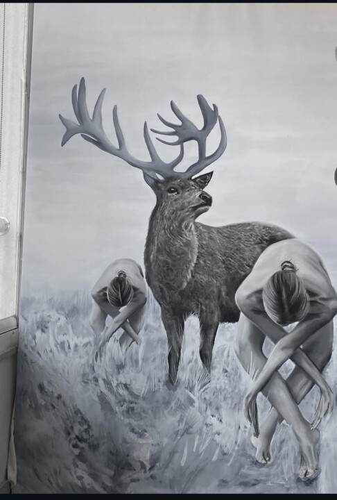 "Esra Türk eserleri" başlıklı Resim Esra Türk tarafından, Orijinal sanat, Karakalem Ahşap panel üzerine monte edilmiş