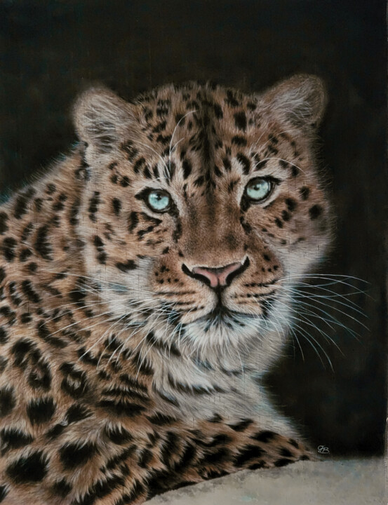 Night Leopard 绘画, 26.4x18.5 in