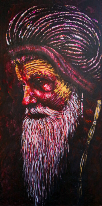 Painting titled "Sadhu" by Pablodzg, Original Artwork, Acrylic