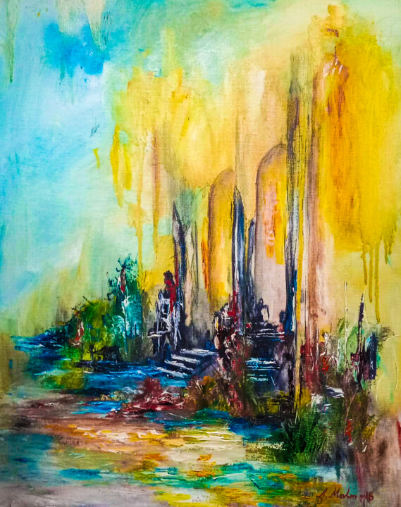 Pintura titulada "Malm 2" por Malm, Obra de arte original, Acrílico Montado en Bastidor de camilla de madera
