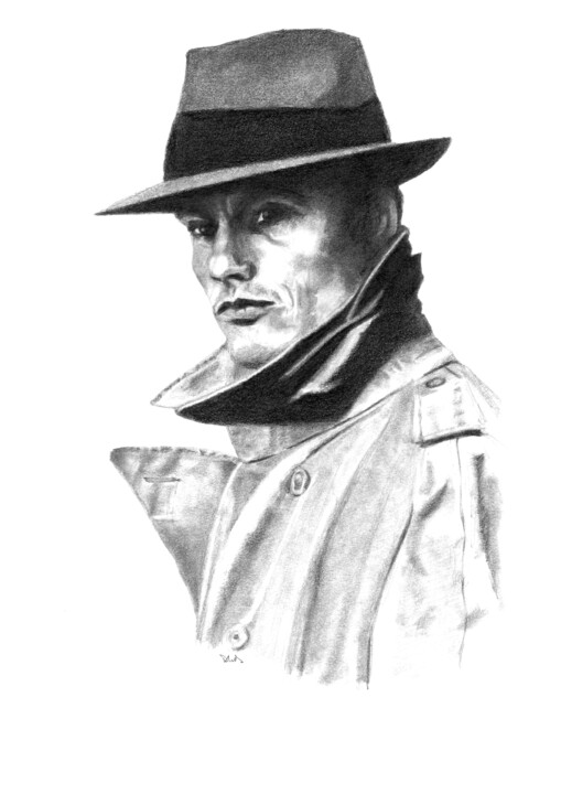 Alain Delon - Le Samouraï 图画, 11.7x8.3 in