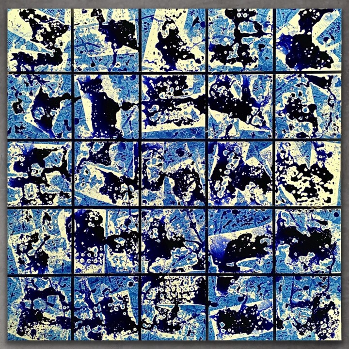 数字艺术 标题为“STAMPED SQUARES” 由Xaro, 原创艺术品, 2D数字工作 安装在铝上