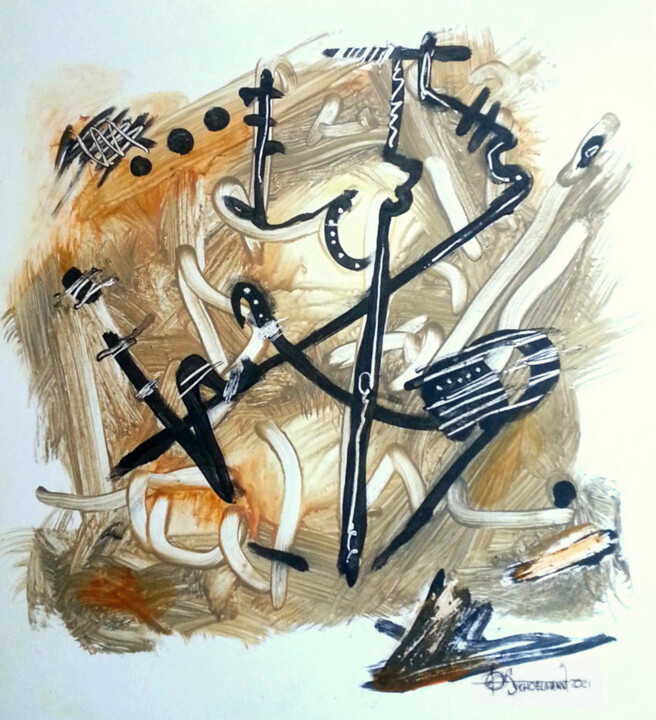 ABSTRACT ON DO MENOR 绘画, 16.5x14.5 in