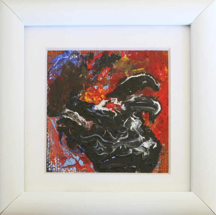 Fire in the hall 绘画, 2.8x2.8 in