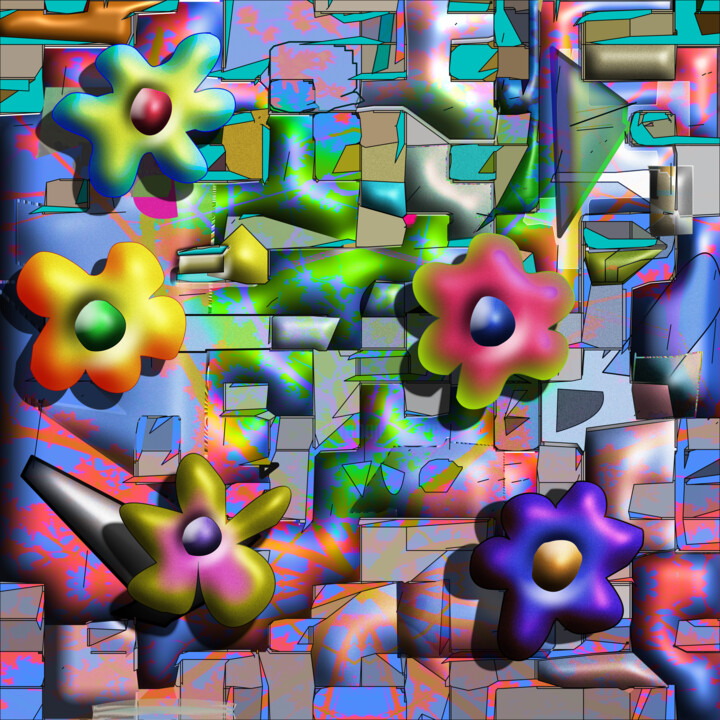 Arts numériques intitulée "Vaguely Floral" par Blamemrken, Œuvre d'art originale, Travail numérique 2D