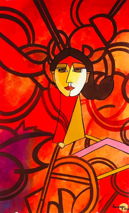 Lady Picasso 绘画, 57.9x36.1 in