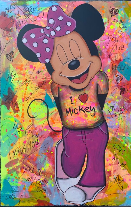 Minni loves Mickey 绘画, 45.3x29.5 in