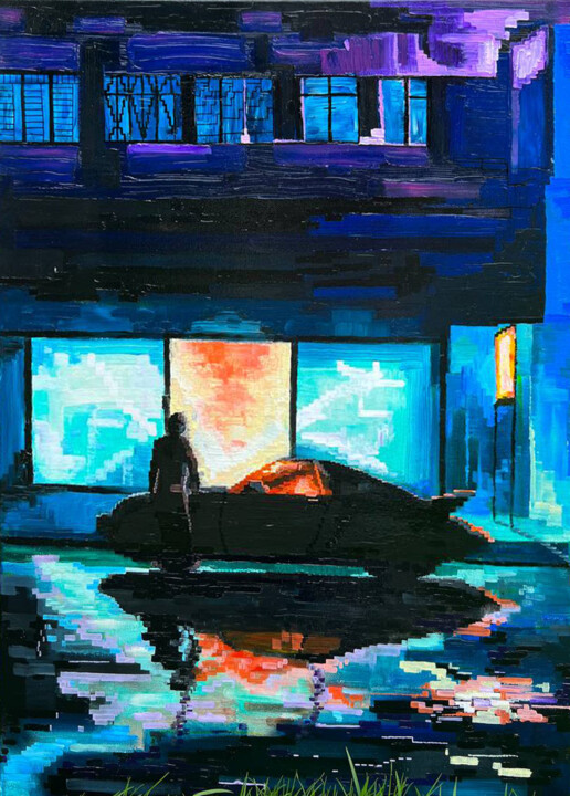 Café du soir 绘画, 27.6x19.7 in