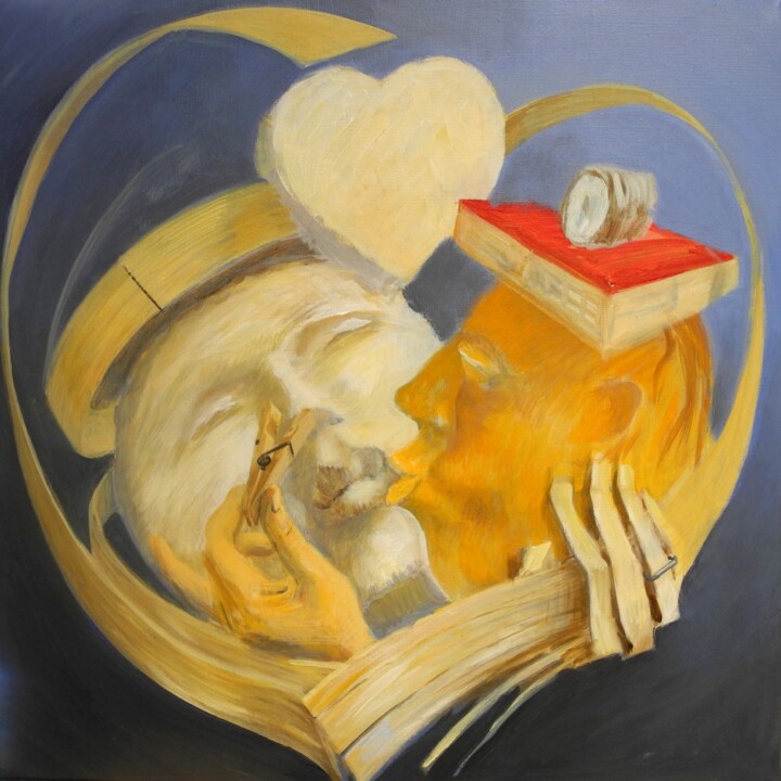 Painting titled "Étudia à Gisancourt…" by Applestrophe, Original Artwork, Acrylic Mounted on artwork_cat.