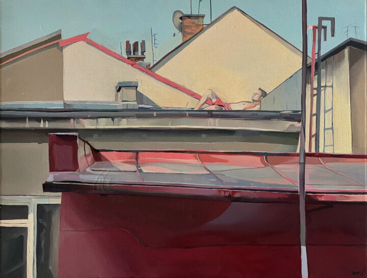 Painting titled "Ferdynand Leżer" by Joanna Burnat-Madejczyk, Original Artwork, Oil