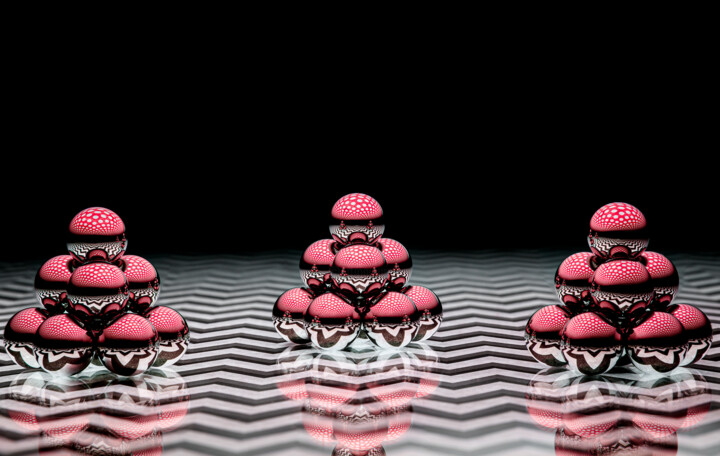 Photography titled "Triple red abstract…" by David Ilzhoefer, Original Artwork, Digital Photography