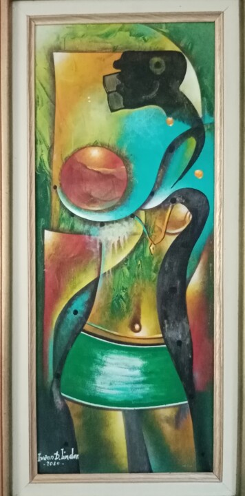 Fille de la Sirène(The Mermaid's daughter) 绘画, 9.5x4.7 in