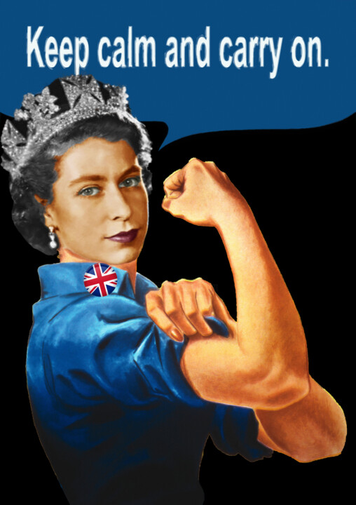 Vintage Image of Queen Elizabeth Rosie 绘画, 20x15 in
