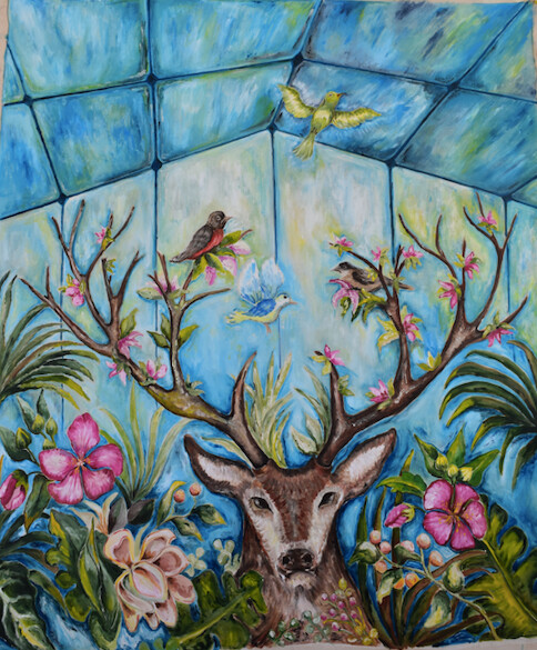 In cammino verso l'Eden 绘画, 55.1x47.2 in