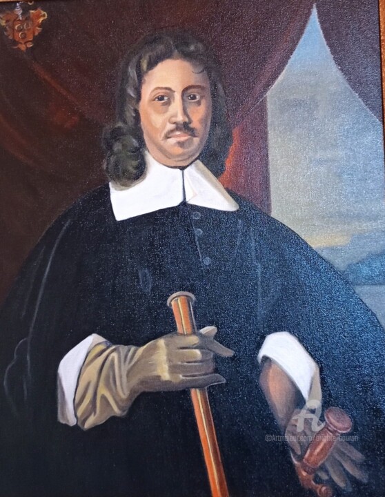 Painting titled "Jan Anthoniszoon va…" by Brigitte Bouron, Original Artwork, Oil