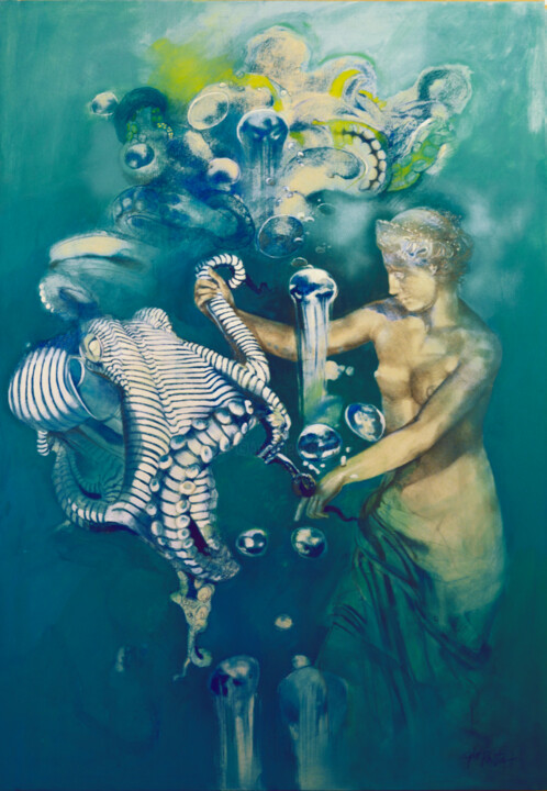 "The game of parts" 绘画, 55.9x39.4 in