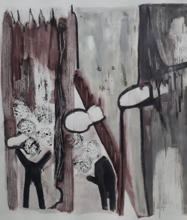 la cupidité neo liberale est une toxicomanie délétère pour l 绘画, 30.3x27.2 in