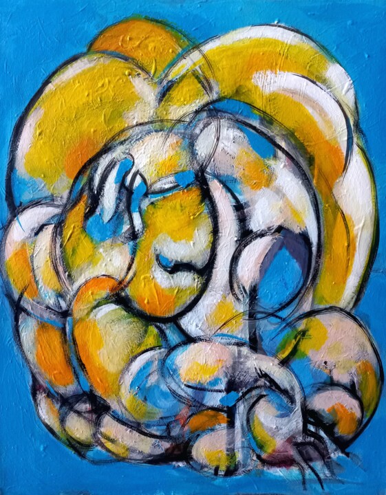 Pittura intitolato "" un jour on sera l…" da Sam Keusseyan, Opera d'arte originale, Acrilico