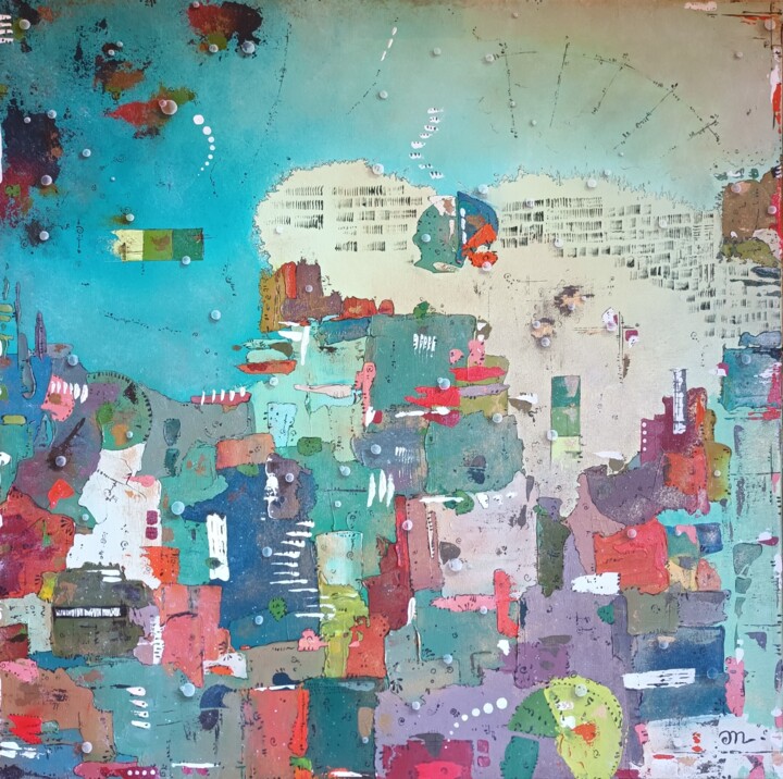 Peinture intitulée "Marée basse sur les…" par Emmanuelle Gaillard, Œuvre d'art originale, Acrylique Monté sur Châssis en bois