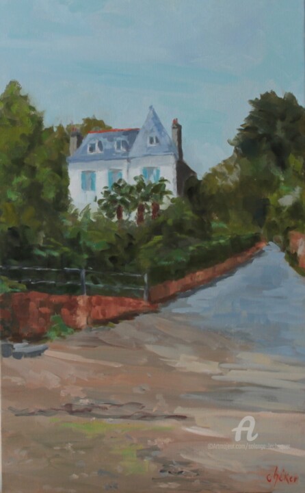 Peinture intitulée "Chez Georges( La Ma…" par Chéker, Œuvre d'art originale, Huile Monté sur Châssis en bois