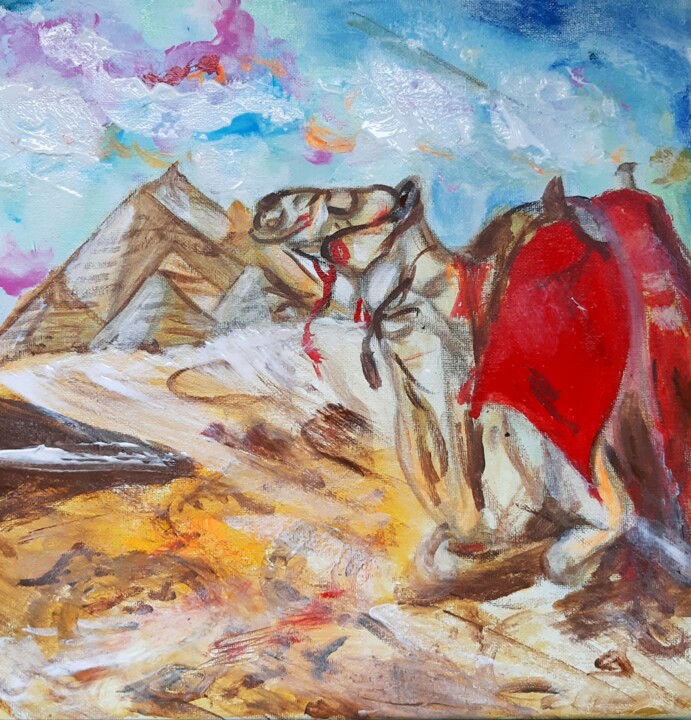 Voyage parmi les pyramides 绘画, 11.8x11.8 in