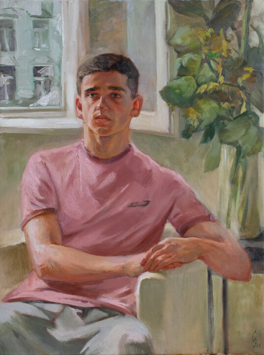 Painting titled "Portrait of Andrew." by Sergey Sovkov, Original Artwork, Oil