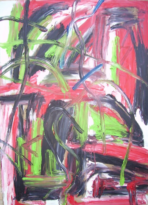 Painting titled "astrazione abstract…" by Jeremy Zixxon, Original Artwork, Oil