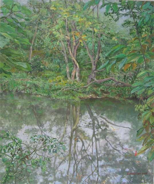 Painting titled "Reflection II" by Linda Chen, Original Artwork