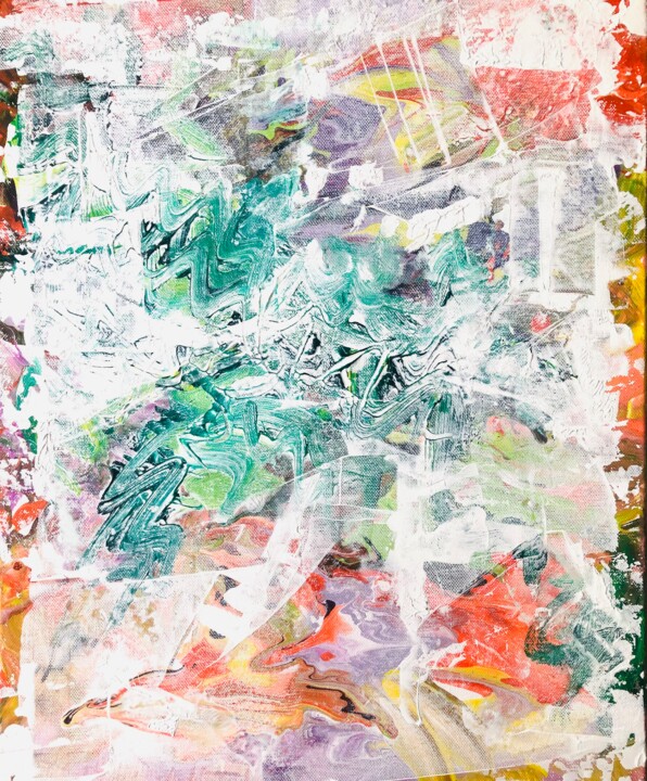 Painting titled "Reflection" by Liubov Kondratovich, Original Artwork, Acrylic Mounted on Wood Stretcher frame
