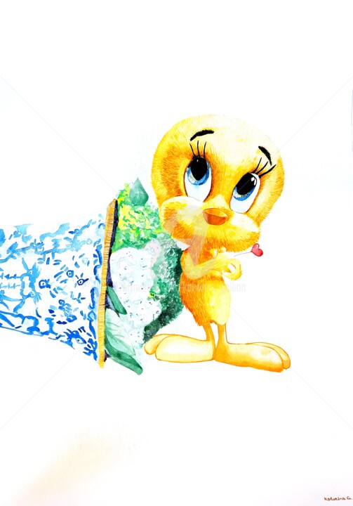 Tweety Bird Painting 绘画, 39.4x27.6 in