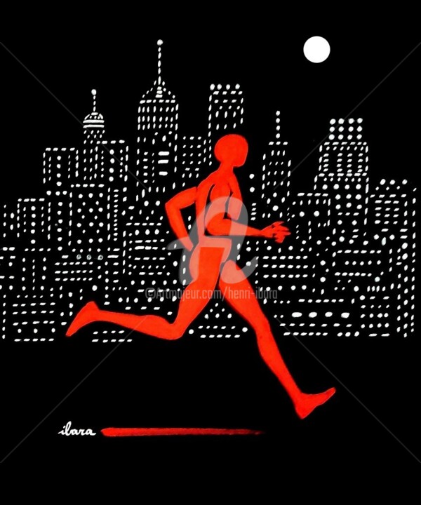 running 图画, 15.8x11.8 in