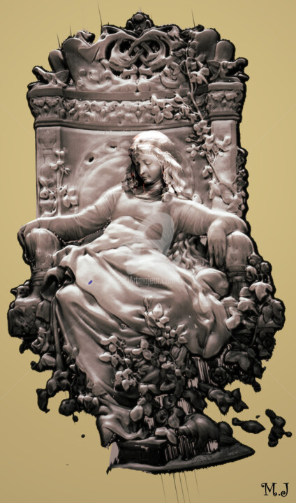 Marble sculpture - woman seated - Photo to 3D object Digital Arts